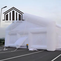 Tente de réception gonflable robuste en PVC imperméable, mobile et pliable, personnalisable pour exposition et salon automobile