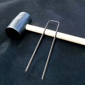 Clous galvanisés en U, agrafes de jardin robustes pour la fixation du gazon artificiel - Product Image 2