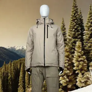 Jaket Softshell dengan tudung Logo dan kerah berdiri Set panjang tahan air dalam ukuran XXS jaket mengembang empuk kering"