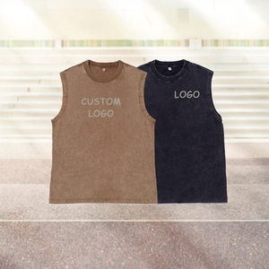 Camiseta Deportiva sin Mangas de Algodón Pesado de 220 g, Camiseta sin Mangas con Cuello Redondo para Hombre, Transpirable, con Logotipo Personalizado, Insignia Decorativa - Product Image 3