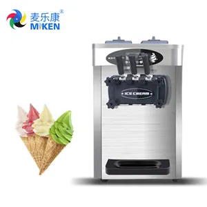 MK-618SCTB 220V 50Hz commercial automatic three flavors soft serve ice cream machine maker for restaurant use