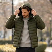 Herren Übergrößen Kapuzenjacke mit Stehkragen und Reißverschluss, Tiefgrau, Anpassbare Packbare Wasserdichte Winddichte Unisex Winter Streetwear Pufferjacke