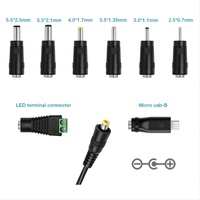 Chargeur rapide universel multi-tension, adaptateur réglable 3-12v, avec 6 prises adaptateurs optionnelles, adapté aux plus petits de 3v à 12v