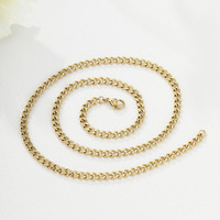 Chaîne cubaine unisexe en or 14 carats, fine, brillante, minimaliste et chic, à coupe latérale, pour anniversaire, couple, empilable, unie, vente en gros, populaire