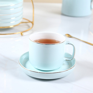 2021 nuovo arrivo all'ingrosso oro Rim <span class=keywords><strong>Set</strong></span> di <span class=keywords><strong>6</strong></span> confezione regalo tazza <span class=keywords><strong>Set</strong></span> da tè in ceramica <span class=keywords><strong>Set</strong></span> da tè in vendita - Product Image 5