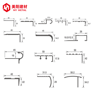 Échantillons gratuits forme carrée aluminium métal carrelage d'<span class=keywords><strong>escalier</strong></span> garniture bord marche antidérapant nez d'<span class=keywords><strong>escalier</strong></span> bandes - Product Image 5