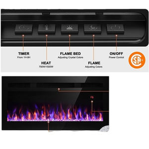 <span class=keywords><strong>Chimenea</strong></span> Eléctrica Moderna <span class=keywords><strong>de</strong></span> 40/43 Pulgadas con LED para Autocaravanas, <span class=keywords><strong>Inserto</strong></span> <span class=keywords><strong>de</strong></span> <span class=keywords><strong>Chimenea</strong></span>, Chimeneas, Calefactor Inteligente para el Hogar - Product Image 6