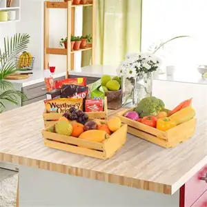 Bol à fruits de table pour la cuisine, panier de rangement en bois pour pain et légumes, panier à fruits en bambou de qualité supérieure avec cintres à bananes