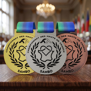 Médaille de sport en alliage de zinc de haute qualité pour les 1er, 2e et 3e places, avec <span class=keywords><strong>logo</strong></span> émaillé personnalisé pour les compétitions - Product Image 5