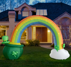 Arche gonflable trèfle arc-en-ciel et chaudron magique pour la Saint-Patrick avec lumières LED pour la décoration extérieure de jardin et de festival - Product Image 3