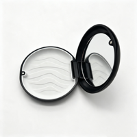 Boîte de rangement magnétique ronde en plastique pour aligneurs dentaires avec miroir, personnalisable avec logo, pour l'hygiène buccale (vente en gros)
