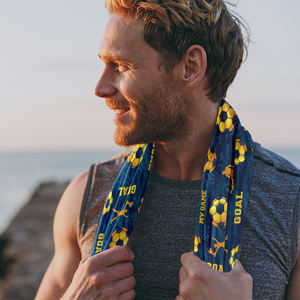 Absorb Sweat Quick Dry Fitness Soccer Football Print Sport Gym Microfiber Custom logo <b>Cooling</b> <b>Towel</b> for <b>Neck</b> - Product Image 4