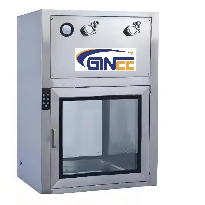Ginee Medical Hospital Dynamic Pass Box- Electronic Interlock, Embedded Door With Differential Pressure Gauge and Detection Port