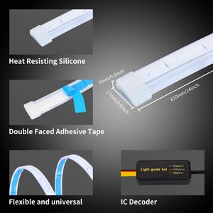 Señal de giro blanca Luces de flujo de freno amarillas Luz de circulación diurna del automóvil Tira impermeable flexible - Product Image 3