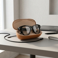 Lunettes intelligentes IA avec étui de chargement, caméra 1080P, réduction du bruit, audio Wi-Fi