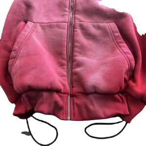 Custom Heavyweight Plain Hoodie 500 Gsm Thick Sun Fade Hoodie para mujeres Sunfaded Zip up Hoodie - Product Image 2