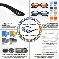 Lunettes de soleil polarisées LMA 3607 Vintage Hexagon Bio-based G850 Frames CP Temples Shades UV400 Protection avec logo personnalisé pour femmes et hommes