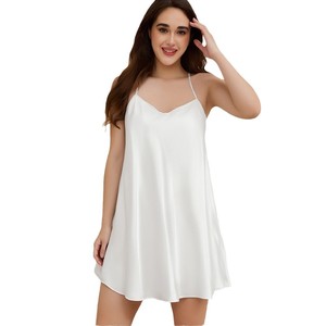 Chemise de nuit en satin pour femme Yaoting, grande taille, rouge vin, camisole, vêtements de nuit, vêtements de maison, vêtements d'hôtel SQ22148 - Product Image 5