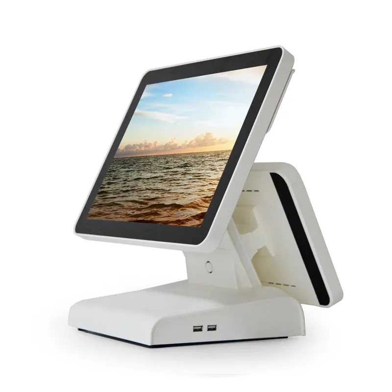 15 Inch Pos Terminal Win 7 Retail Dual Screen Alles In Een Touch Screen Pos Systeem/Cash Registe/automaat