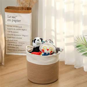 Hot Selling Faltbare Baumwoll seil Gewebte Aufbewahrung skorb Kleinigkeiten Spielzeug Schmutzige Kleidung Korb Made Grass Plant Künstliche Pflanze - Product Image 2