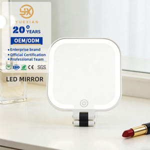 Espejo de Maquillaje de Viaje Recargable con Luz y Tres Modos de Color para Chicas, Control Táctil - Product Image 1