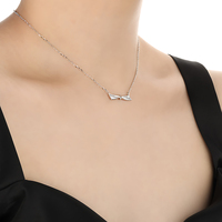 Colliers pendentifs nœud papillon simples et raffinés pour femmes, en argent sterling 925, chaînes de mode, colliers pour filles, bijoux de créateur personnalisés, vente en gros
