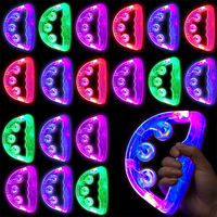 Pandereta con Luces LED - Percusión Musical Intermitente de Mano, Ideal para Conciertos/Fiestas Infantiles