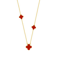 Collier pendentif trèfle porte-bonheur en émail, style coréen, pour femmes, en argent 925, chaîne de clavicule minimaliste et délicate, accessoire quotidien