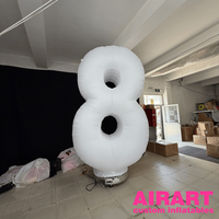 Ballon Chiffre Gonflable DIY pour Décoration d'Événements Festifs, Ballon Chiffre Gonflable pour Activités Promotionnelles en Centre Commercial