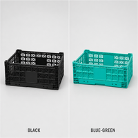 Panier de rangement pliable en plastique, organisateur gain de place, conteneur pliant empilable pour supermarchés et fruits