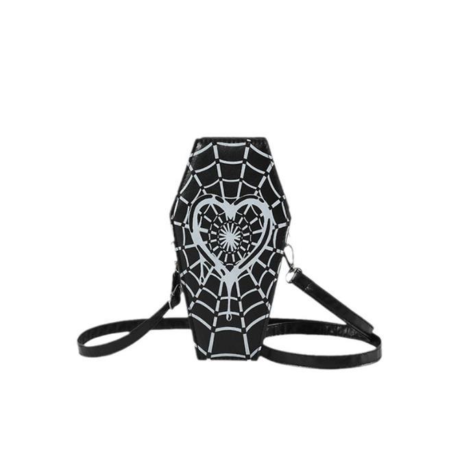 NET TOYS Gothic Handtasche Sarg - Schwarz-Silber Für Halloween & Mottopartys