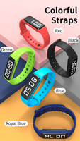 Harga pabrik warna hitam gelang pintar Pedometer pelacak aktivitas Alarm getaran jam tangan pintar untuk promosi