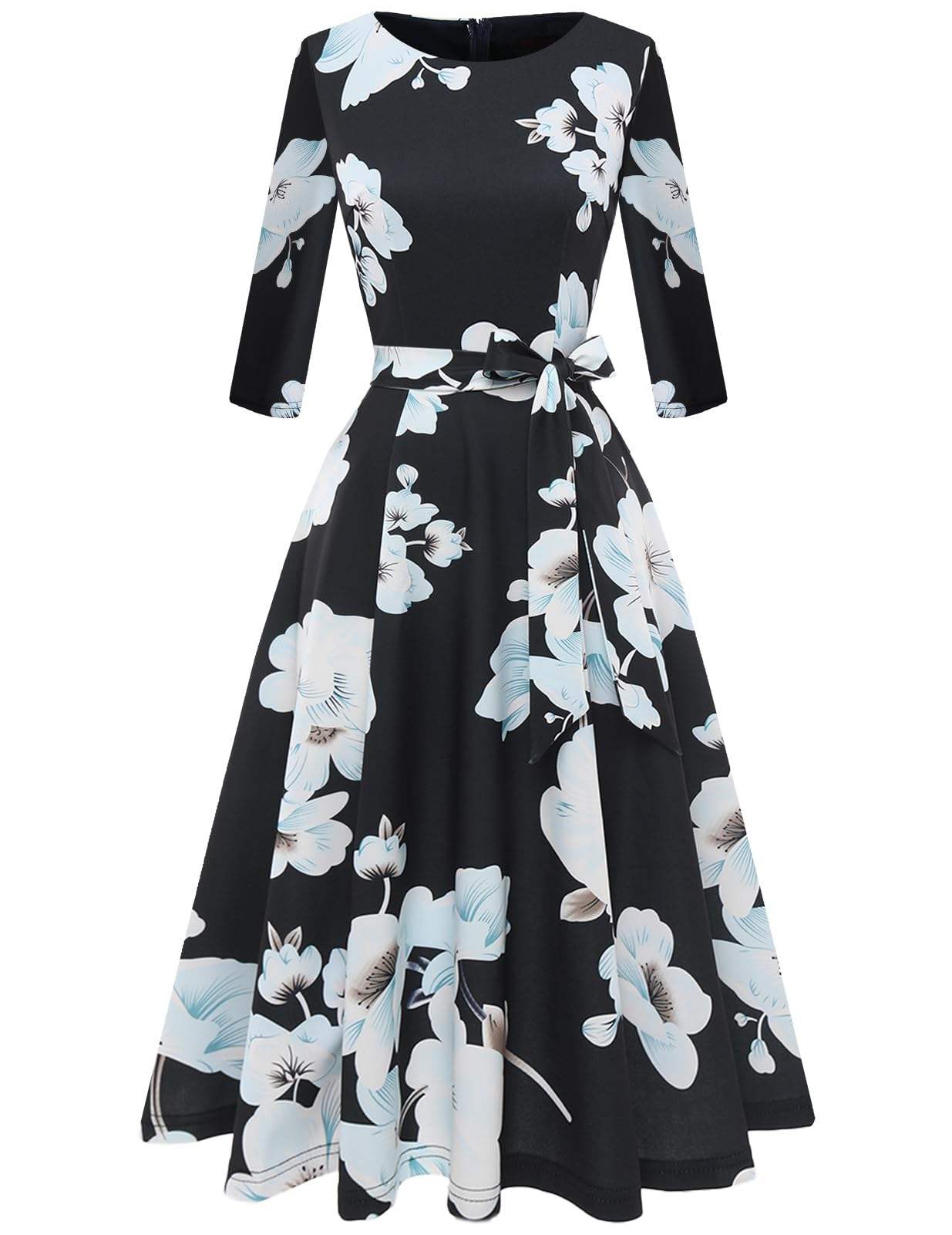 ดอกไม้สีขาวสีน้ำเงินสีดำ