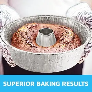 Oven Use Disposable Aluminum Foil Bundt Cake Tin Trays 2400ミリリットルRound Angel Food Cake Pan Fluted Tube Chiffon Cake PansためBaking