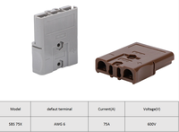 Conector de Batería Eléctrico para Montacargas SBS75X 2P en Color Gris Plateado/Negro/Marrón, con Terminal de Pin de 6AWG, en Oferta