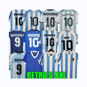 Arjantin Retro futbol forması Maradona Kempes Batistuta Riquelme HIGUAIN KUN AGUERO CANIGGIA AIMAR futbol gömlek