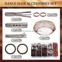 BELLEWORLD Ensemble d'accessoires pour cheveux de danse personnalisés en usine avec boîte 260pcs Hair Twist Styling Ballet Hair Clip Hairnets