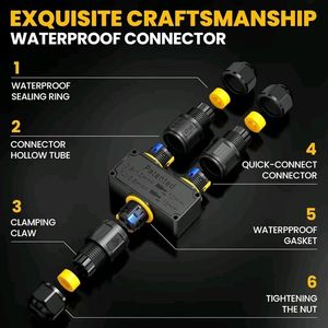 IP68 3-cách nhanh chóng kết nối cáp chống thấm nước kết nối y-hình đẩy dây 4mm-11mm cáp đồng và PC nhà ở - Product Image 6