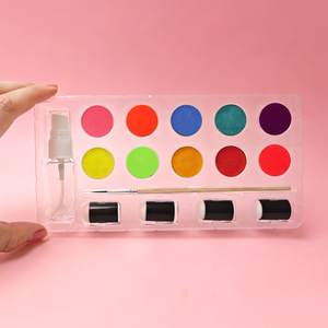 Mei Shang 2026 – Kit de peinture <span class=keywords><strong>aquarelle</strong></span> DIY pour enfants, coffret transparent 10 couleurs avec pinceaux, flacon pulvérisateur et éponges à doigts - Product Image 1