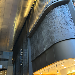 Panneau en aluminium perforé bronze pour revêtement <span class=keywords><strong>de</strong></span> façade mur-rideau extérieur, anodisé, revêtement PVDF, taille personnalisée - Product Image 1
