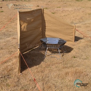 Canvas Windscreen With Fire Pit <b>For</b> Camping Outdoor Use All Seasons Rustic Style - Product Image 4
