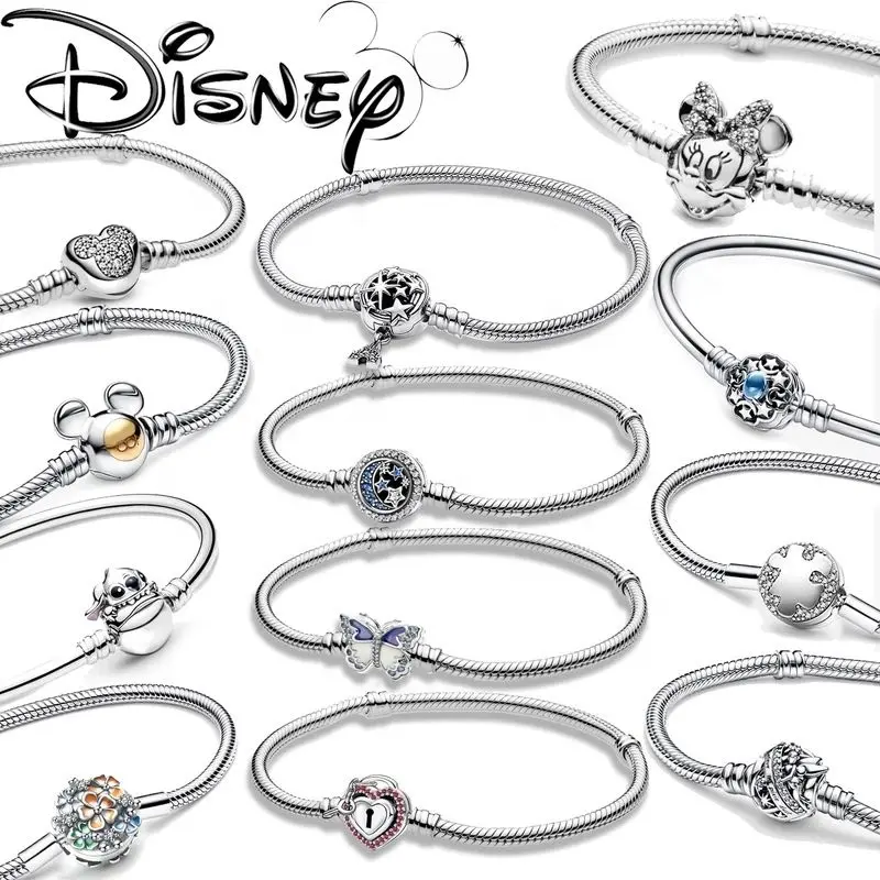 Pan dora Disney 100% prata esterlina fábrica atacado DIY contas charme bonito Mickey Minnie aniversário pulseira limitada