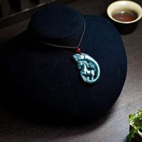 Collier pendentif en jadéite naturelle en gros, porte-bonheur, bijoux cadeau pour hommes et femmes, bijoux en jade véritable