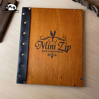 Portamenús de Madera Grabado Personalizado, Carpeta de Exhibición de Menú de Restaurante de Tapa Dura de Alta Calidad