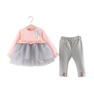 Conjuntos de Ropa para Bebés Niñas, Trajes de Pantalón de Algodón con Vestido con Volantes y Leggings Completos de Proveedor Chino - Product Image 1