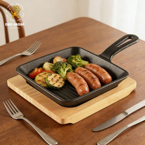 Piastra per Bistecche <span class=keywords><strong>in</strong></span> <span class=keywords><strong>Ghisa</strong></span> con Base <span class=keywords><strong>in</strong></span> Legno, Padella per Bistecche, Piastra per Fajita - Product Image 4