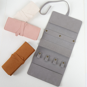 Microfiber Soft Fold Over Portable Jewelry Packing Storage Pouch Organizer 38x18cm Fashionable Travel Roll Bag - Product Image 5