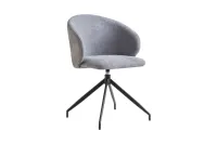Chaise de salle à manger pivotante sans accoudoirs à coque incurvée en tissu texturé PU moderne pour la maison, le bureau et la salle de bain (DC-5009)