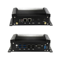 Mini PC industrial sin ventilador con procesador i5 1335U de 10 núcleos, RAM DDR5, SSD M.2, 8 puertos USB, 2 puertos COM, 2 salidas HDMI, PC integrado con soporte VESA