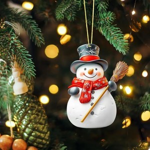 Muñeco de Nieve Navideño Plano de Acrílico, Ambiente Festivo, Nuevo Producto Navideño, Adorno Colgante para Árbol de Navidad, Gran Venta - Product Image 4